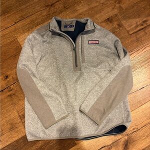Vineyard Vines Men's Heather Gray Zip-Up Sweater